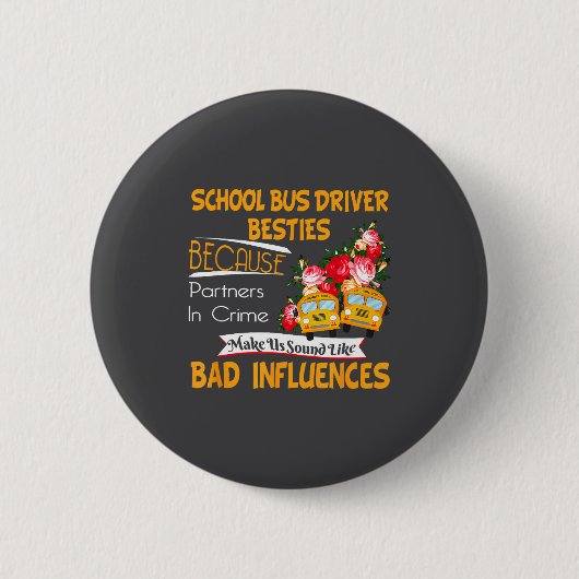 School Bus Driver Ies Ronde Button 5,7 Cm (Voorkant)