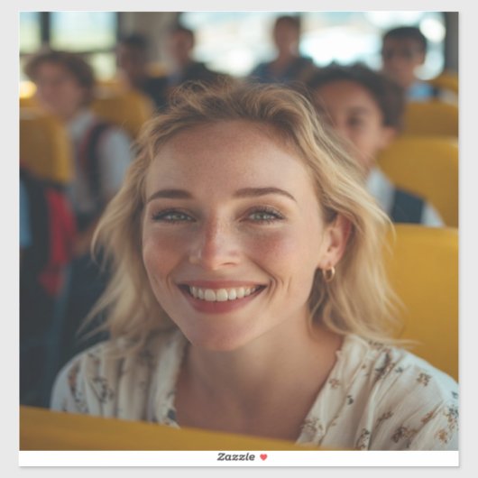 School Bus Driver Photo Customize Sticker (Vel)