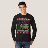 School Bus Driver Reindeer Santa Hat Ugly Christma T-shirt (Voorkant volledig)
