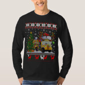School Bus Driver Reindeer Santa Hat Ugly Christma T-shirt (Voorkant)