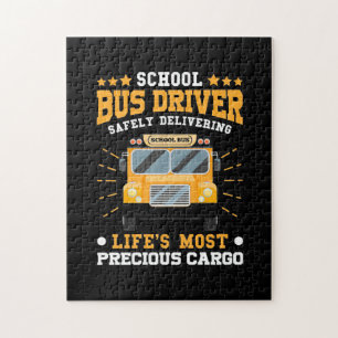 School Bus Driver Safely Delivering Legpuzzel