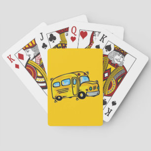 SCHOOL BUS GRAPHIC BACK ELEMENTARY GRADES LEARING POKERKAARTEN
