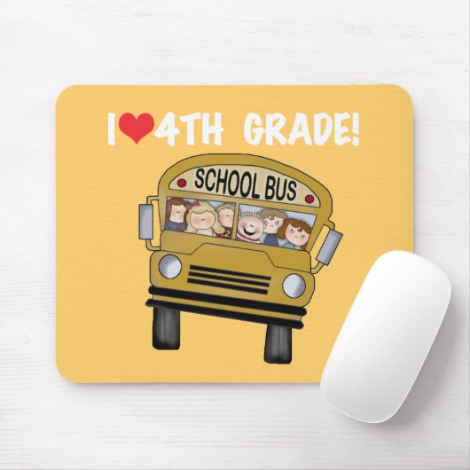 School bus I Love 4th Grad Muismat (Met muis)