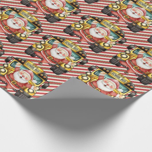 School Bus Kerstmis voor chauffeur Cadeaupapier (Hoek)