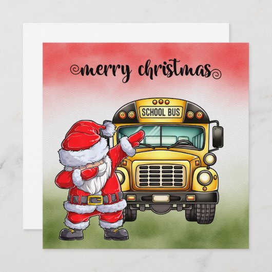 School Bus Kerstmis voor chauffeur Feestdagenkaart (Voorkant / Achterkant)