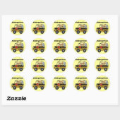 School Bus Kleuterschool Tshirts en geschenken Ronde Sticker (Vel)