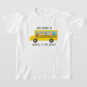 School Bus Leuke Dieren Gepersonaliseerd Grade Lev T-shirt