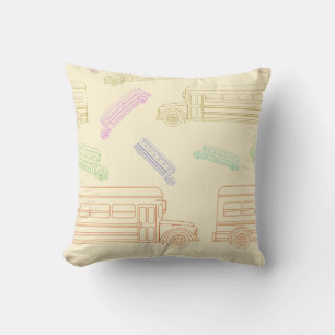 School Bus Pattern Back-to-School Design Kussen