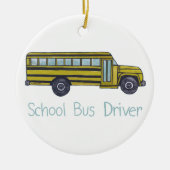 School Bus round Ceramic Ornament (Voorkant)