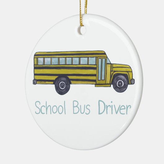 School Bus round Ceramic Ornament (Links)