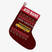 School Bus Ugly KerstSweater Grote Kerstsok (Voorkant (Hangend))