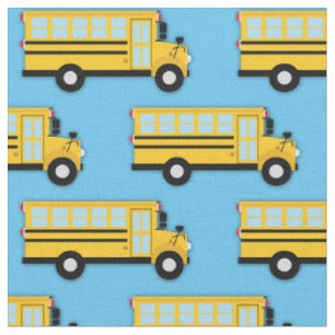 School Bus Vehicles Cute Kinder Stof