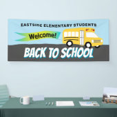 School bus Welkom terug naar schoolstudenten Spandoek (Beurs)