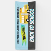 School bus Welkom terug naar schoolstudenten Spandoek (Verticaal)