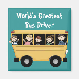 School bus ~ World's Greatest Bus Driver 2 Magnet Magneet