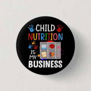 School Cafeteria Worker Lunch Lady Food Tray Child Ronde Button 3,2 Cm