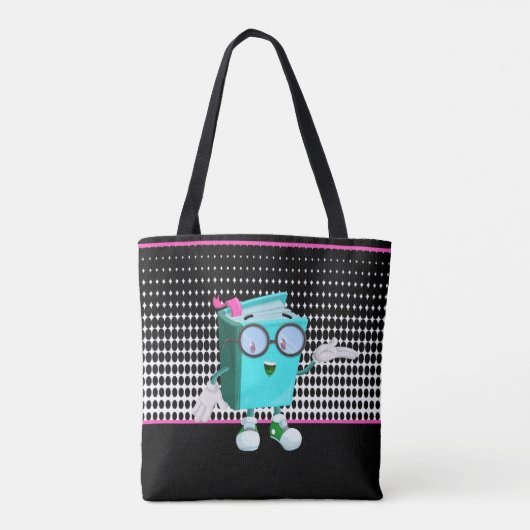 School Cartoon Boek Leraar Student Canvas tas (Achterkant)