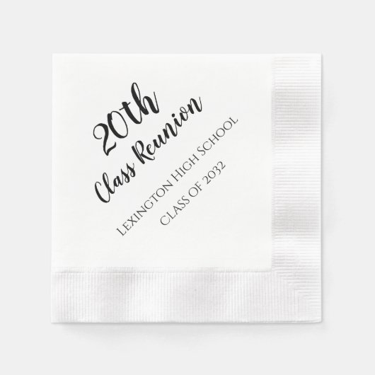 School Class Reunion Custom Napkins 20th 25th 50th Servet (Voorkant)