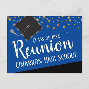 School Class Reunion Faux Gold Confetti Aankondigingskaart