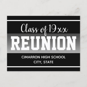 School Class Reunion Save the Date Black Aankondigingskaart