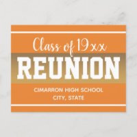 School Class Reunion Save the Date Sinaasappel