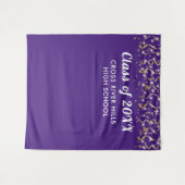 School Class Year Foto Achtergrond Paarse Goud Wit Wandkleed (Voorkant (horizontaal))