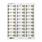 School Colors Black en Gold Afstuderen Etiket (Full Sheet)