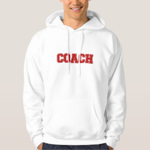 School Colors COACH Mannen Hoodie, Red White Hoodie