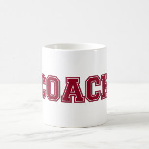 School Colors COACH Mok, Burgundy White Koffiemok