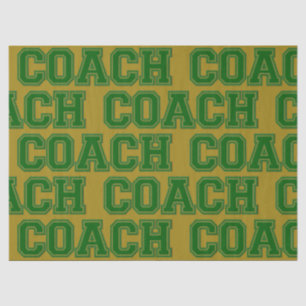 School Colors COACH Varsity Letters-Green-Gold Tissuepapier