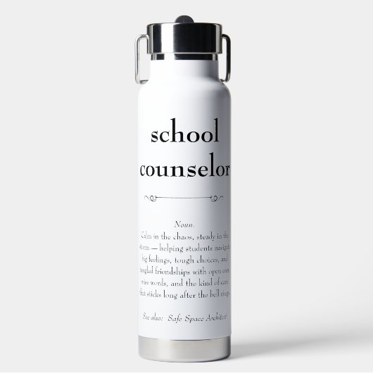 School Counselor Definitie Waardering Gift Waterfles (Voorkant)