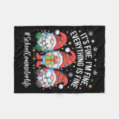 School Counselor Gnome Everything Is Fine Funny Ch Fleece Deken (Voorkant (Horizontaal))