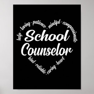 School Counselor Heart Word Cloud Poster
