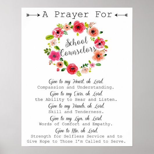 School Counselor Prayer art Poster (Voorkant)