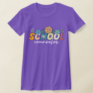 School Counselor Waardering Wildflower Kleurrijk T-shirt