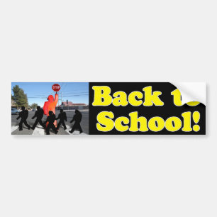 School Crossing Guard Scene Bumpersticker