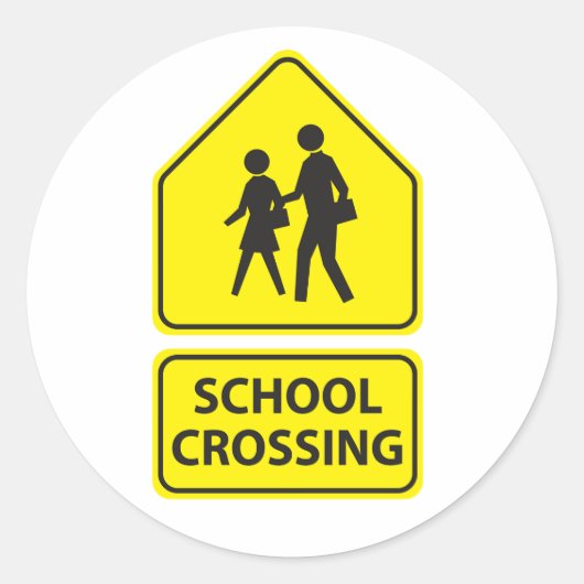School Crossing Sign Stickers (Voorkant)