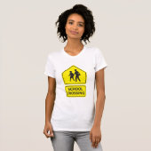 School Crossing Sign Womens T-Shirt (Devant entier)