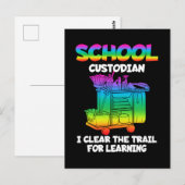 School Custodian Colorful Janitor Caretaker Briefkaart (Voorkant / Achterkant)