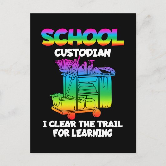 School Custodian Colorful Janitor Caretaker Briefkaart (Voorkant)