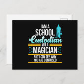 School Custodian Magicia Caretaker Janitor Graphi Briefkaart (Voorkant / Achterkant)