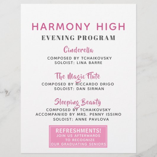 School Dance Ballet Overweging Flyer en Programme (Achterkant)