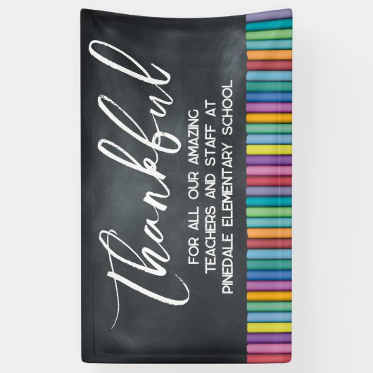 School Dankbaar Personeel Leraar Waardering Spandoek (Verticaal)