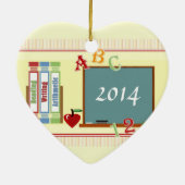 School Days Personalized Teacher Heart Ornament (Achterkant)