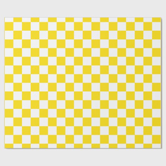 School Days Yellow en White Checkerboard Cadeaupapier (Vlak)