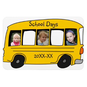 School Days Yellow School Bus Foto Magneet