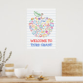 School Doodles Leraars Apple Poster (Keuken)
