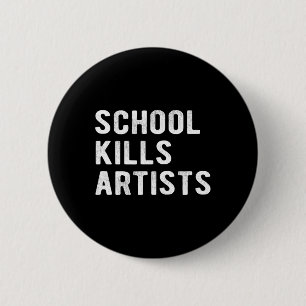 School doodt artiesten ronde button 5,7 cm