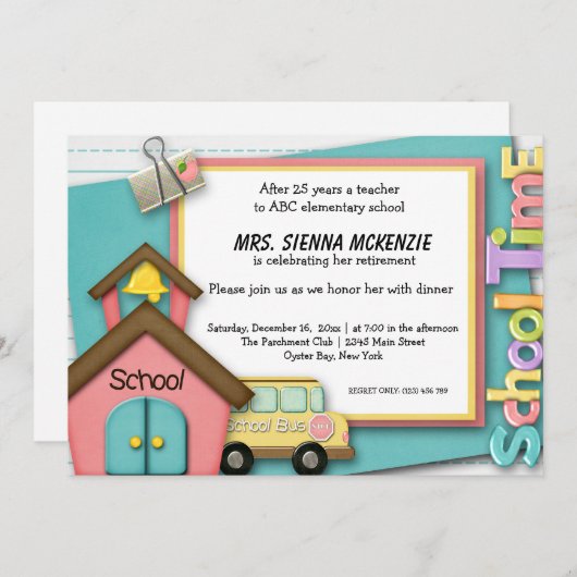 School-evenement Kaart (Voorkant / Achterkant)