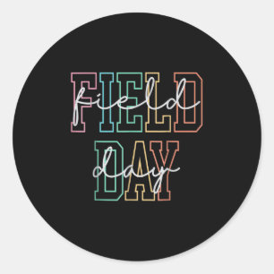 School Field Day Happy Field Day T-shirt Teacher L Ronde Sticker
